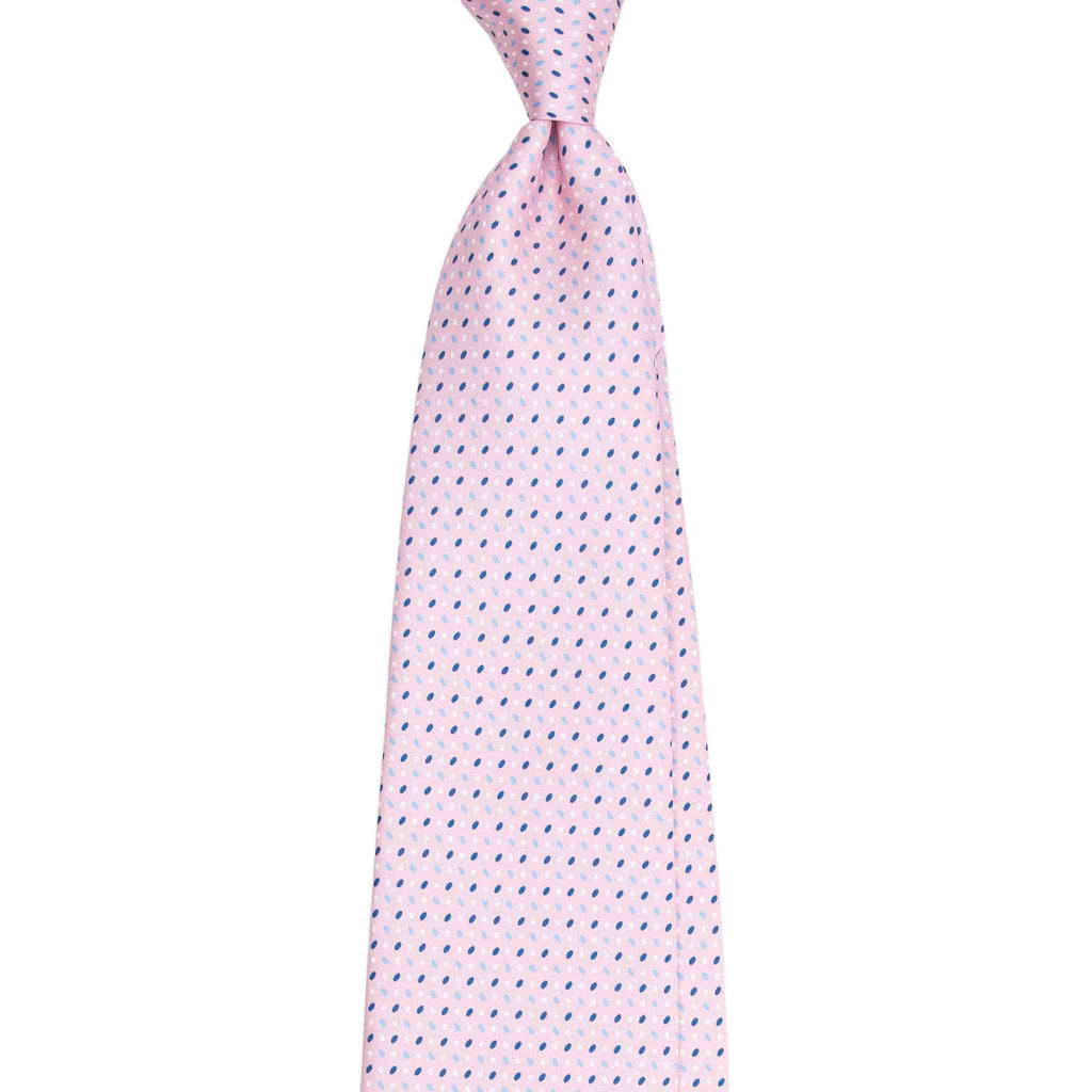 Pink Silk Tie with Micro Oval Pattern Serà Fine Silk