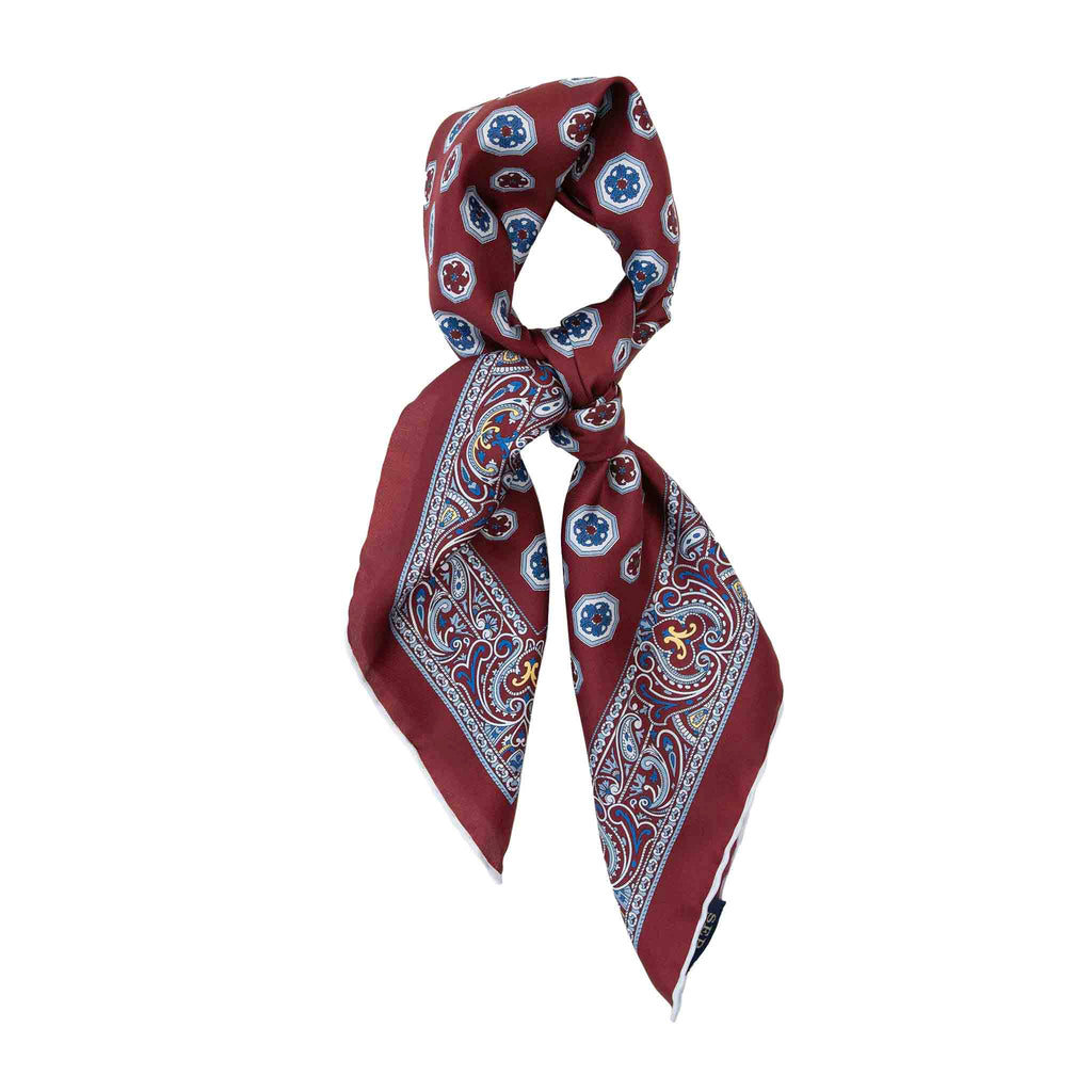 Marsala Burgundy Silk Bandana Serà Fine Silk