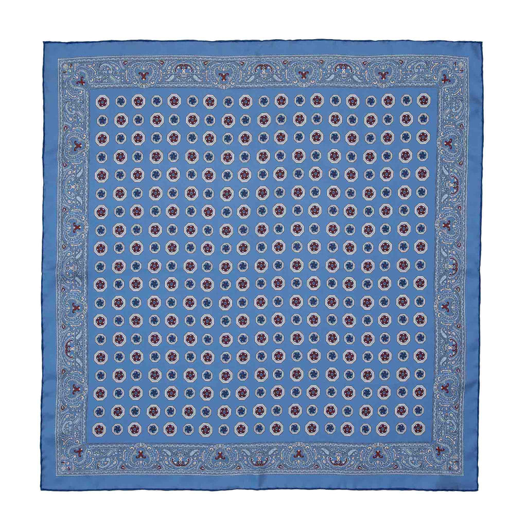 Marsala Light Blue Silk Bandana Serà Fine Silk