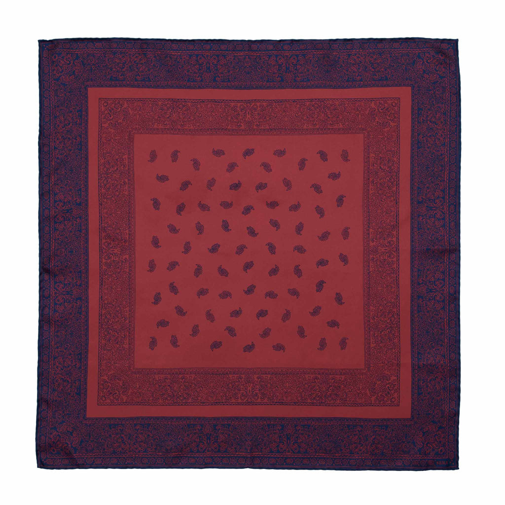 Paisley Red and Navy Silk Bandana | Serà Fine Silk