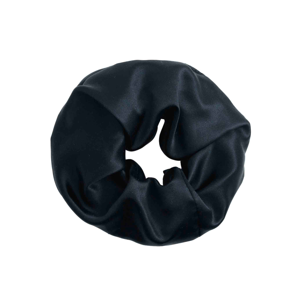 Black Silk Satin  Scrunchie Serà Fine Silk