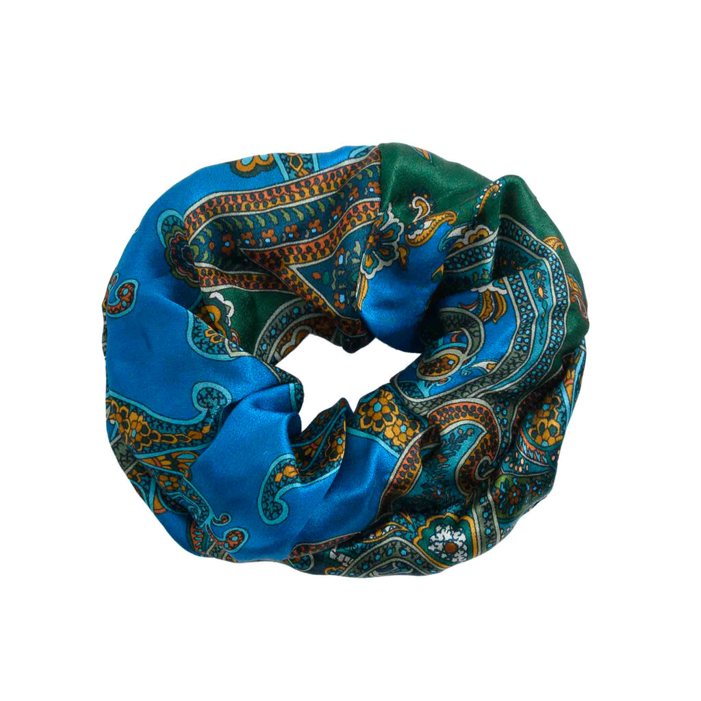 Blue and Green Silk Scrunchie Serà Fine Silk