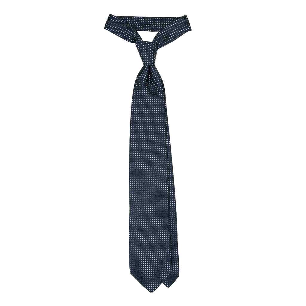 Square Dots Navy Silk Tie Serà Fine Silk