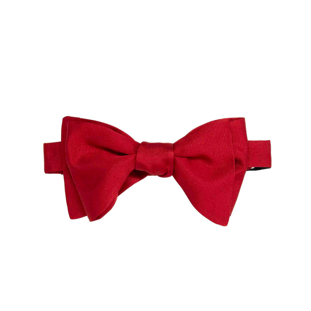 Red Grosgrain Pre-Tied Silk Butterfly Bow Tie Serà Fine Silk