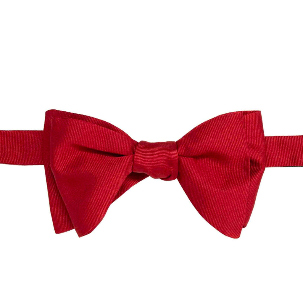 Red Grosgrain Pre-Tied Silk Butterfly Bow Tie Serà Fine Silk