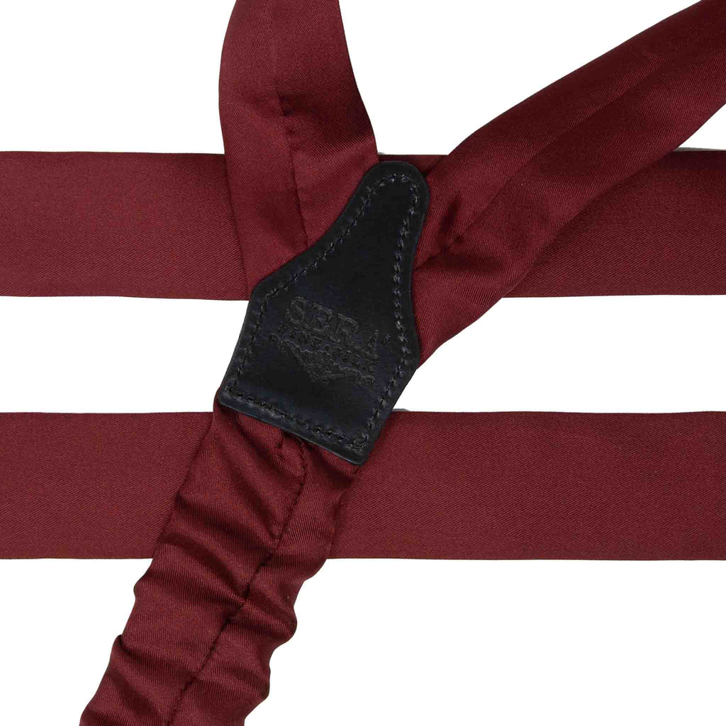 Light Blue Silk Tie & Burgundy Suspenders Set Serà Fine Silk