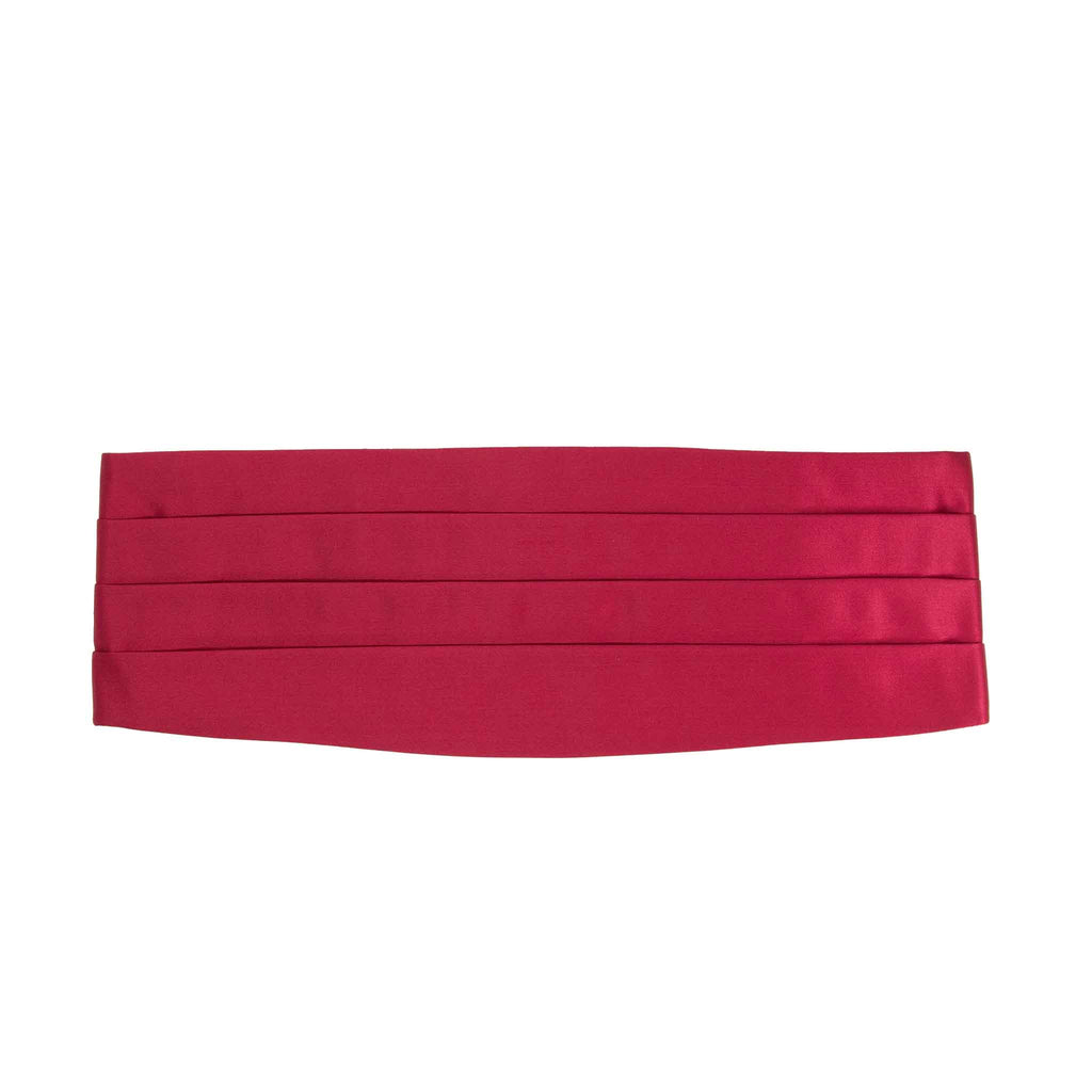 Red Silk 4 Pleat Cummerbund Serà Fine Silk