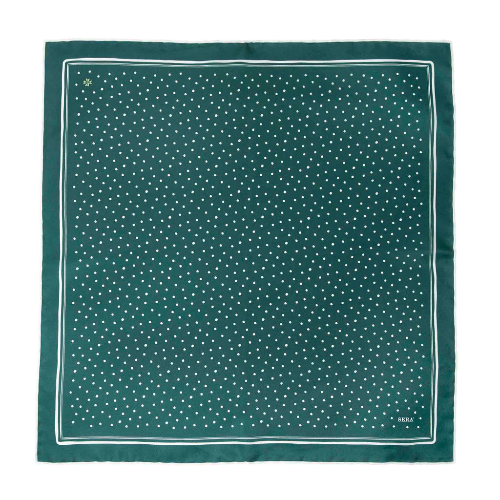 Clover Green Silk Pocket Square Serà Fine Silk