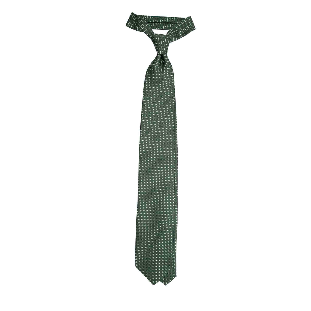 Green Silk Tie with Micro Oval Pattern Serà Fine Silk