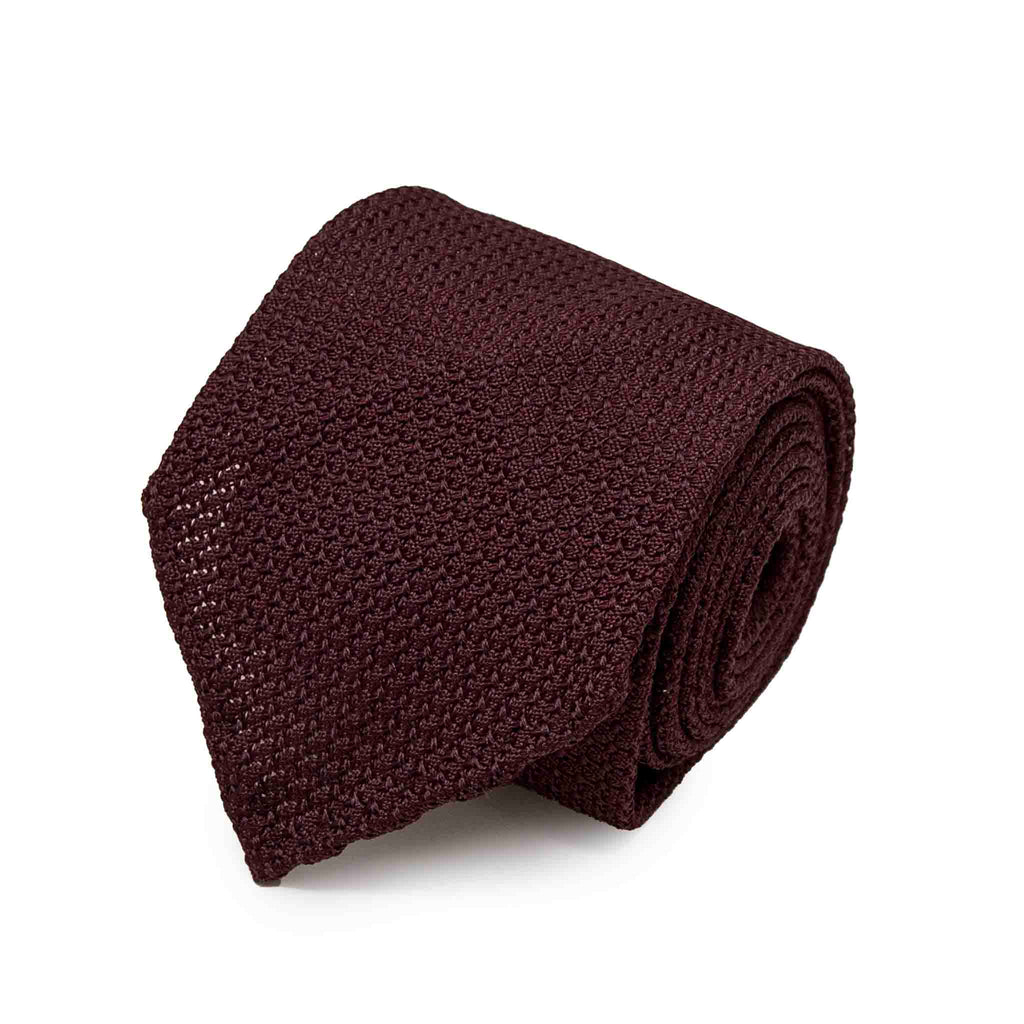 Burgundy Garza Grossa Grenadine Silk Tie Serà Fine Silk