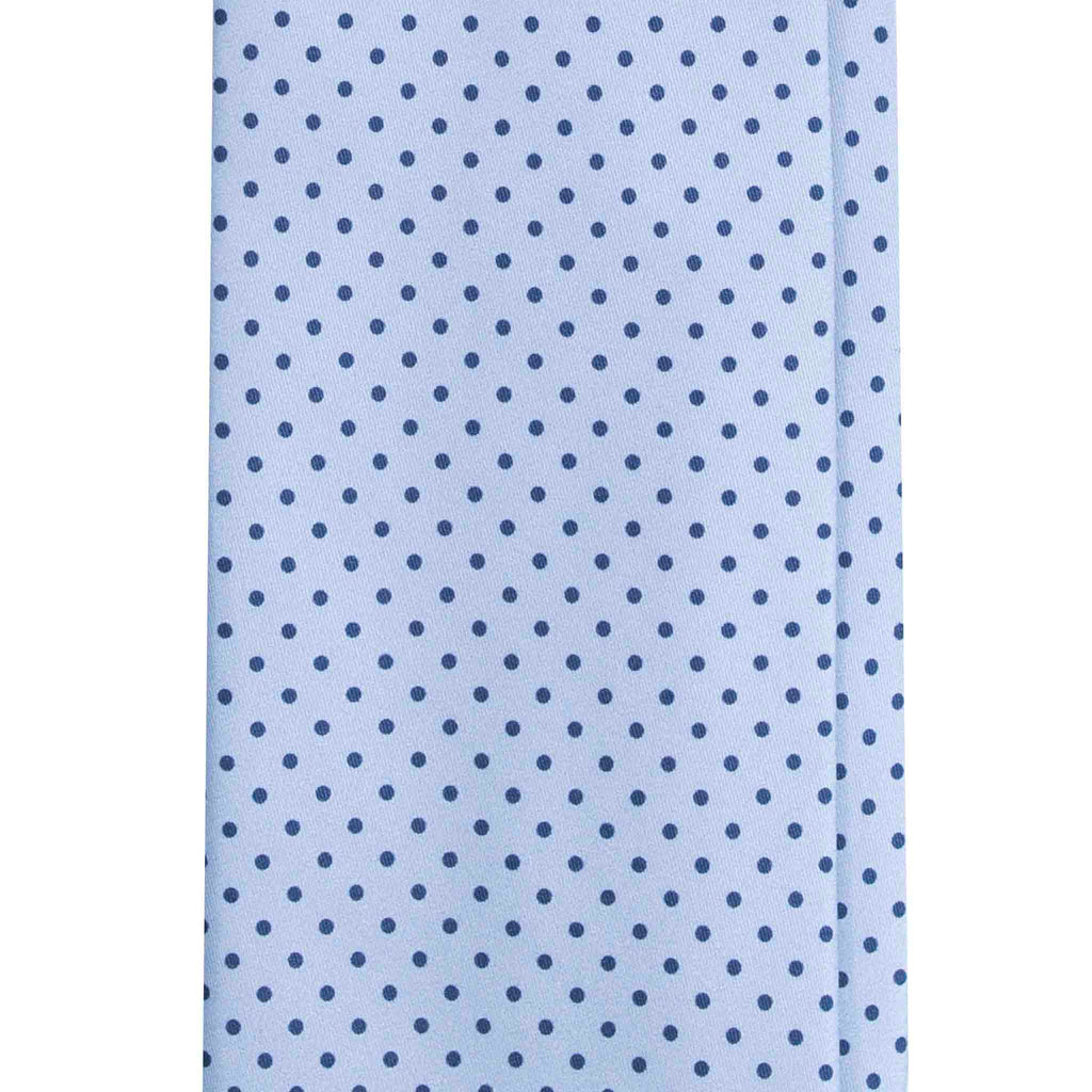 Light Blue Silk Tie with Blue Polka Dots Serà Fine Silk