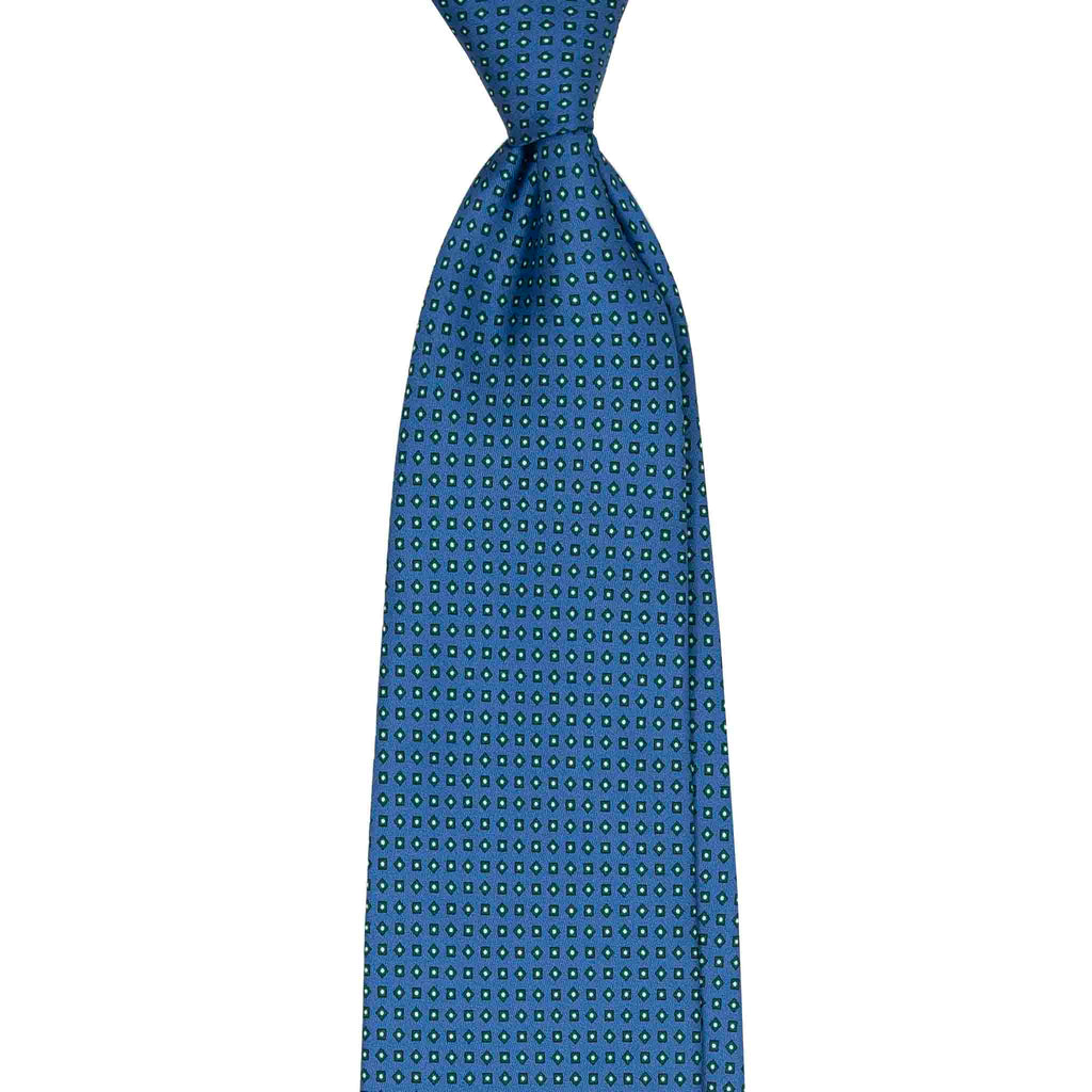 Square Dots Light Blue Silk Tie Serà Fine Silk