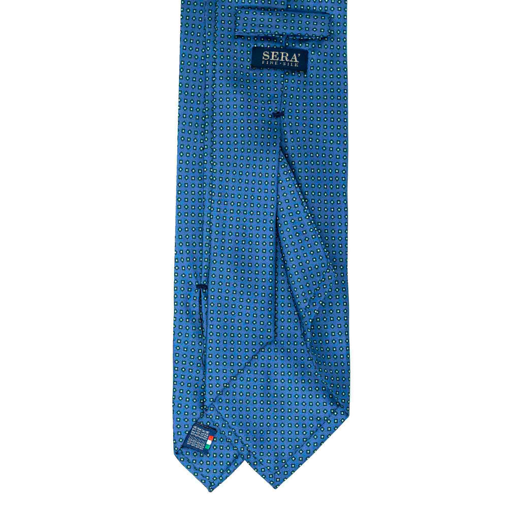 Square Dots Light Blue Silk Tie Serà Fine Silk