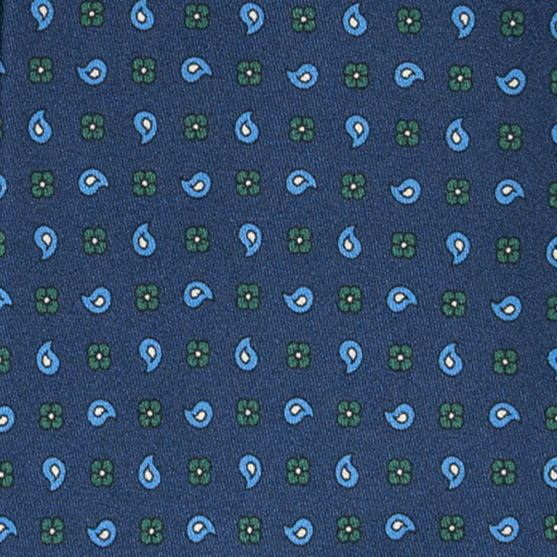 Blue and Green Paisley Silk Tie Serà Fine Silk