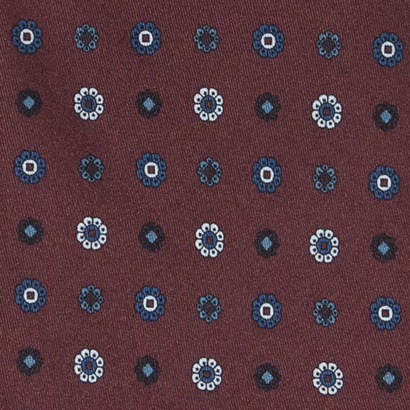 Burgundy With Navy Dots Silk Tie Sera Fine Silk