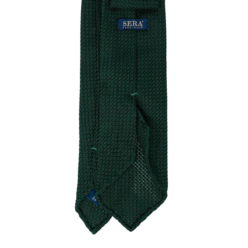 Dark Green Garza Grossa Grenadine Silk Tie Serà Fine Silk