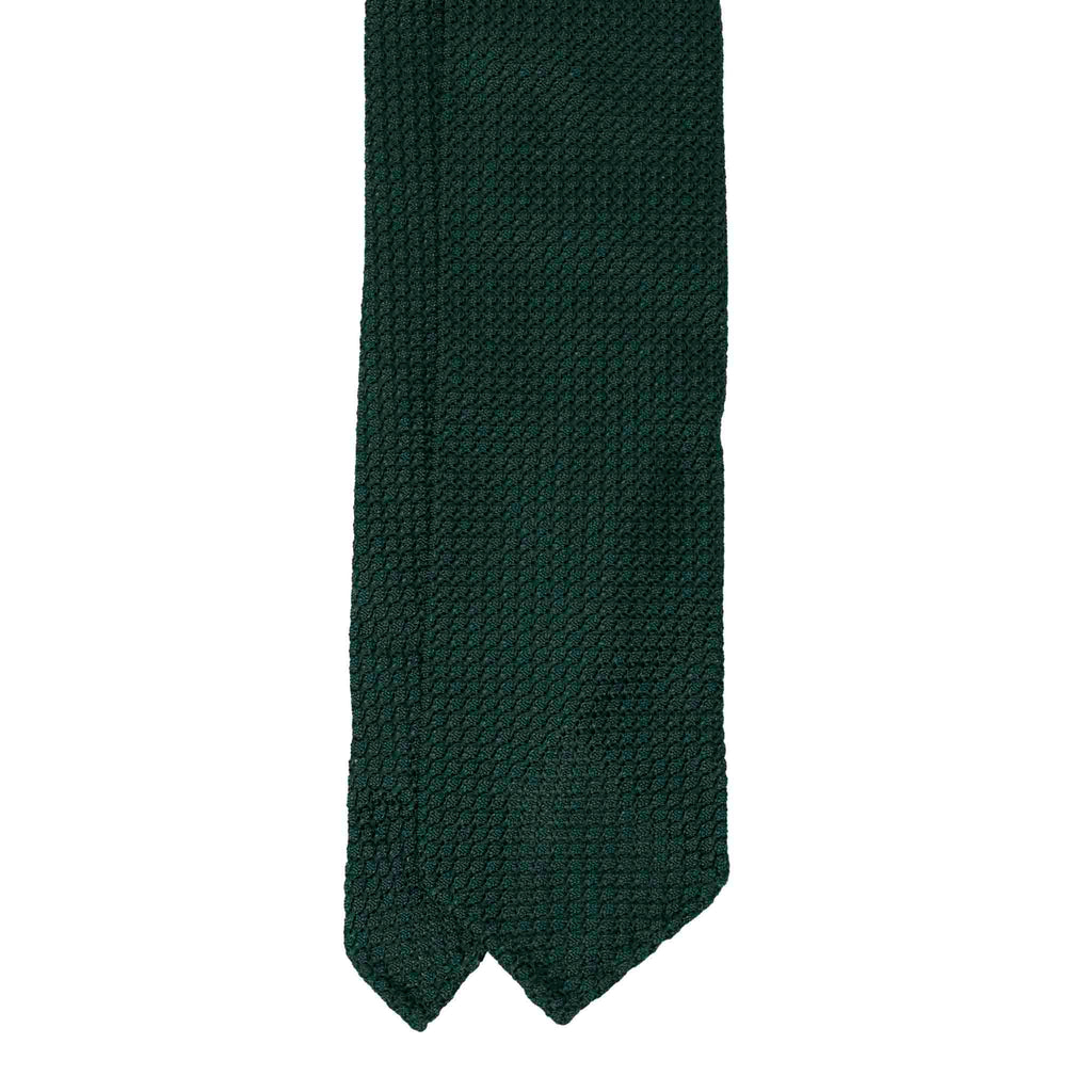 Dark Green Garza Grossa Grenadine Silk Tie Serà Fine Silk