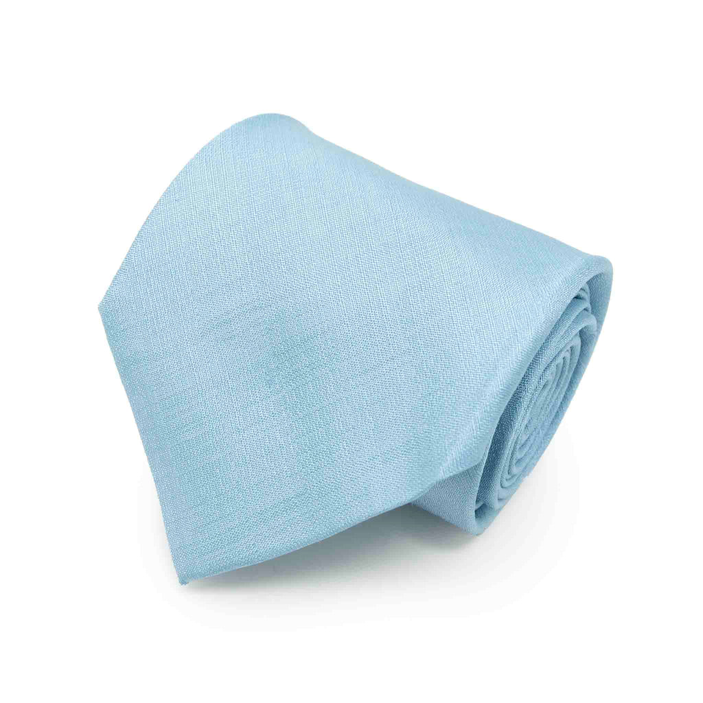 Light Blue Shantung Silk Tie Serà Fine Silk