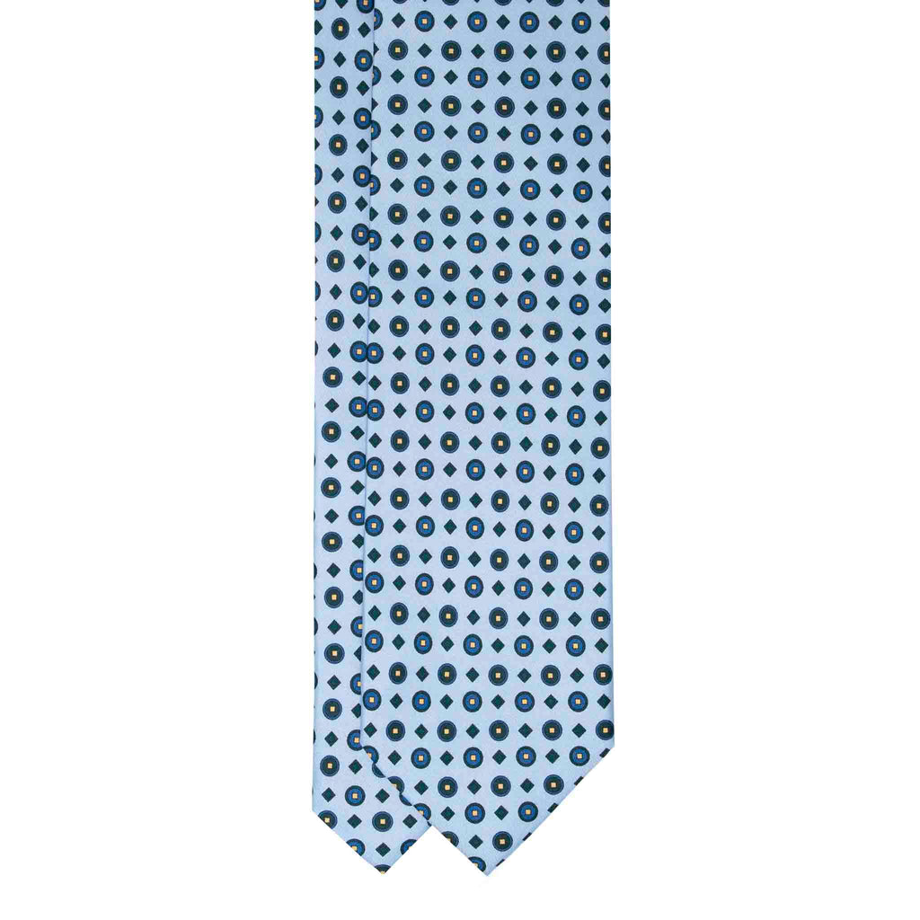 Light Blue Silk Tie & Green Cotton Socks Set Serà Fine Silk