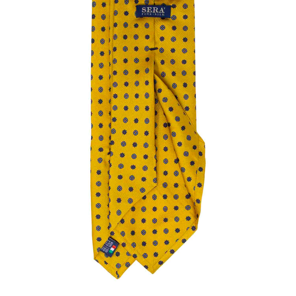 Gold Yellow Silk Tie & Blackberry Primitivo Pocket Square Set Serà fine silk