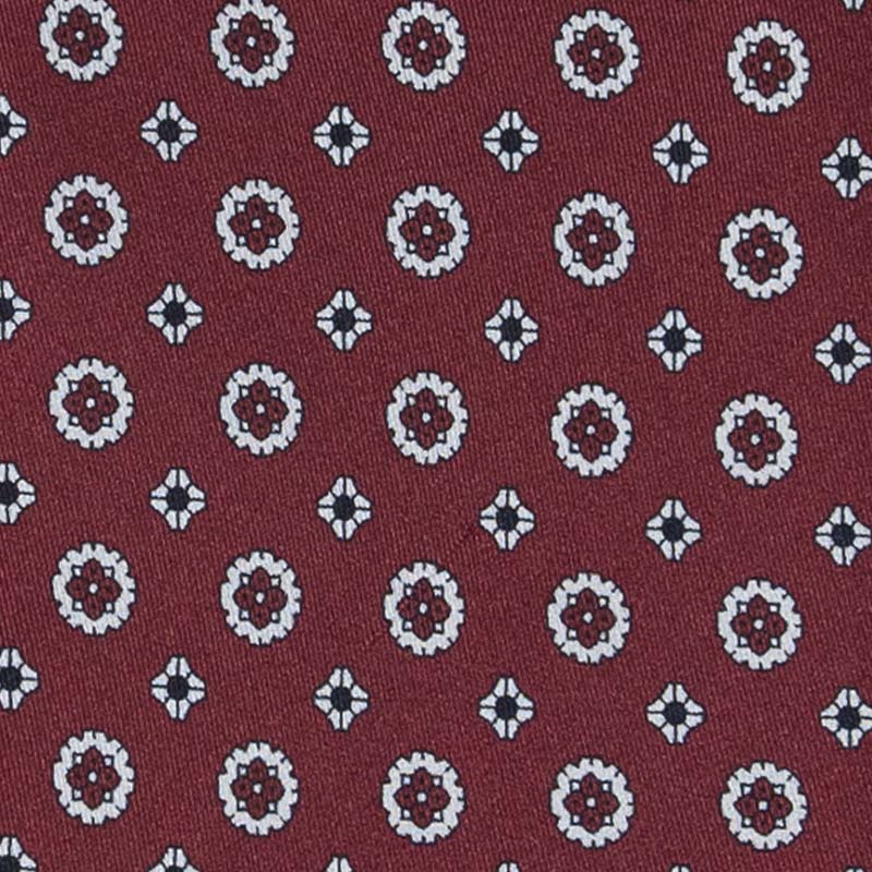 Red With White Circle Pattern Silk Tie