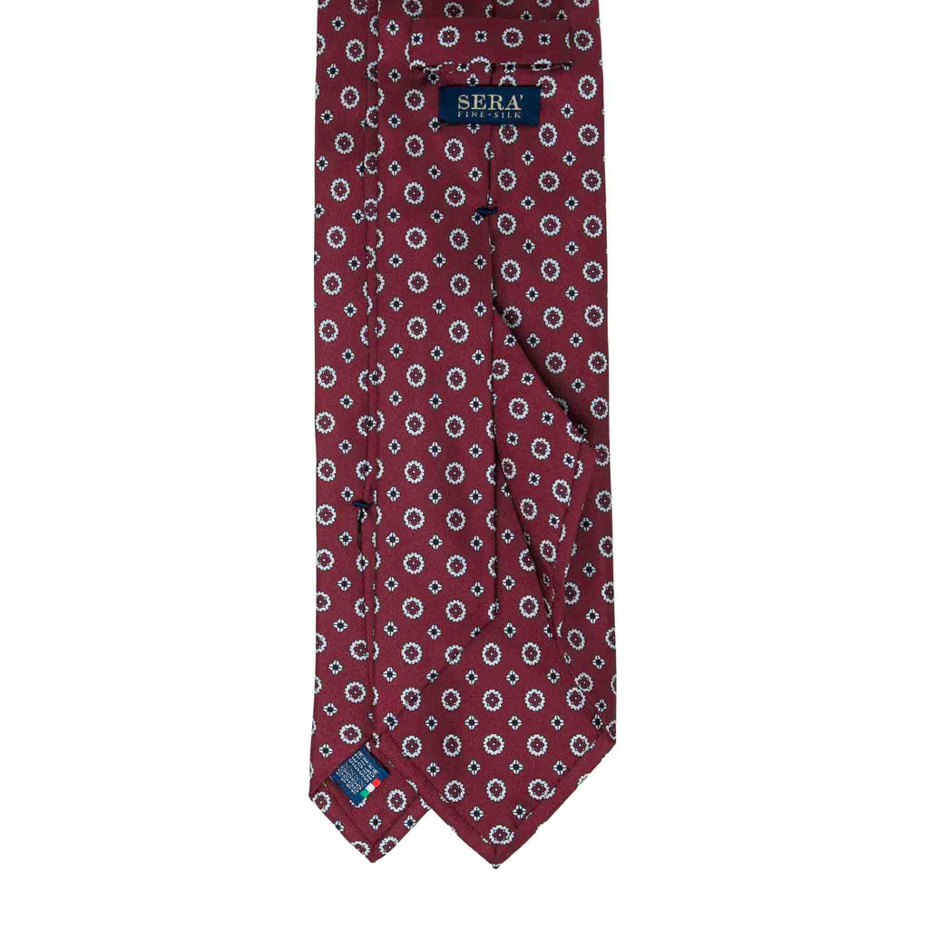 Red With White Circle Pattern Silk Tie