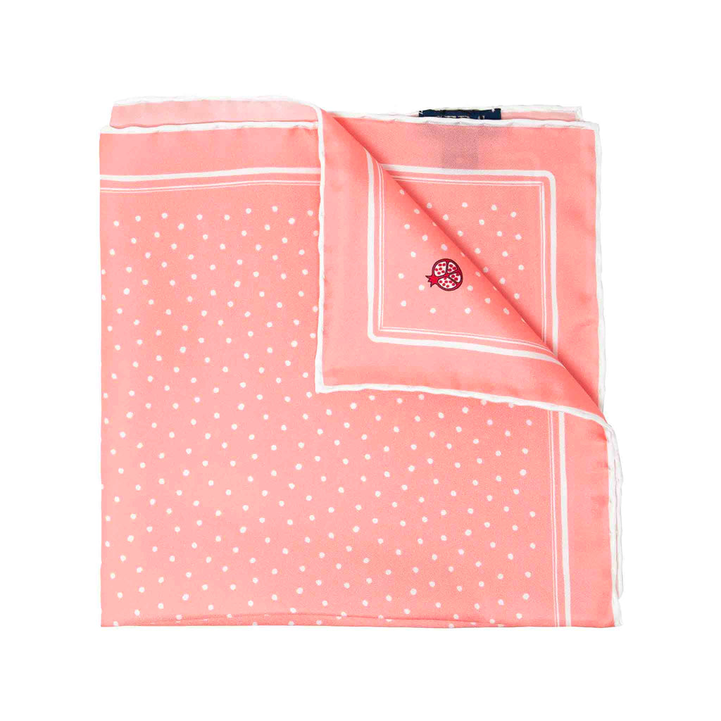 Pomegranate Pink Silk Pocket Square Serà Fine Silk