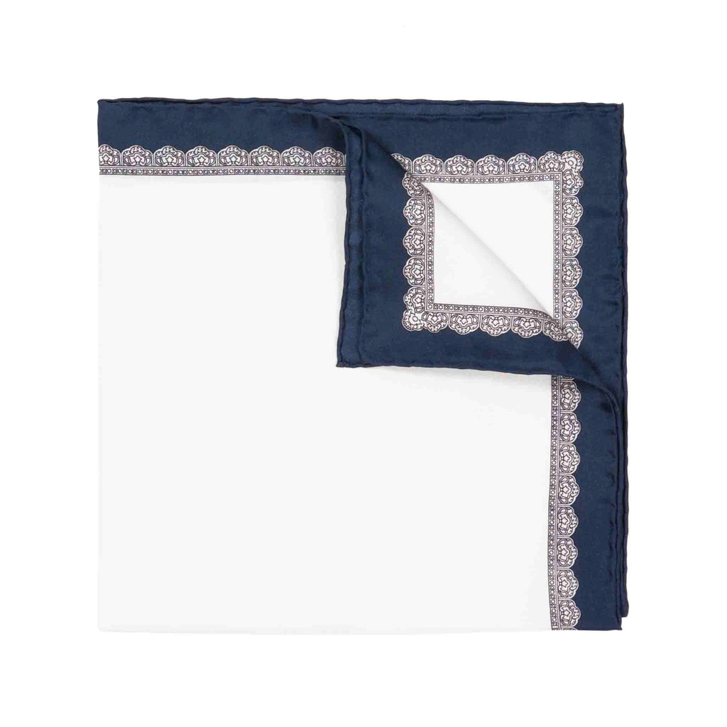 Navy Blue Essential Suspenders & Pocket Square Set Serà Fine Silk