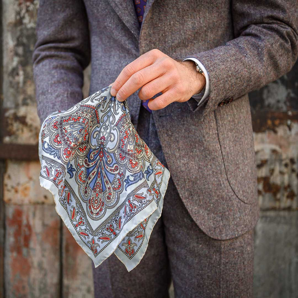 Torcello Light Blue Silk Pocket Square Serà Fine Silk