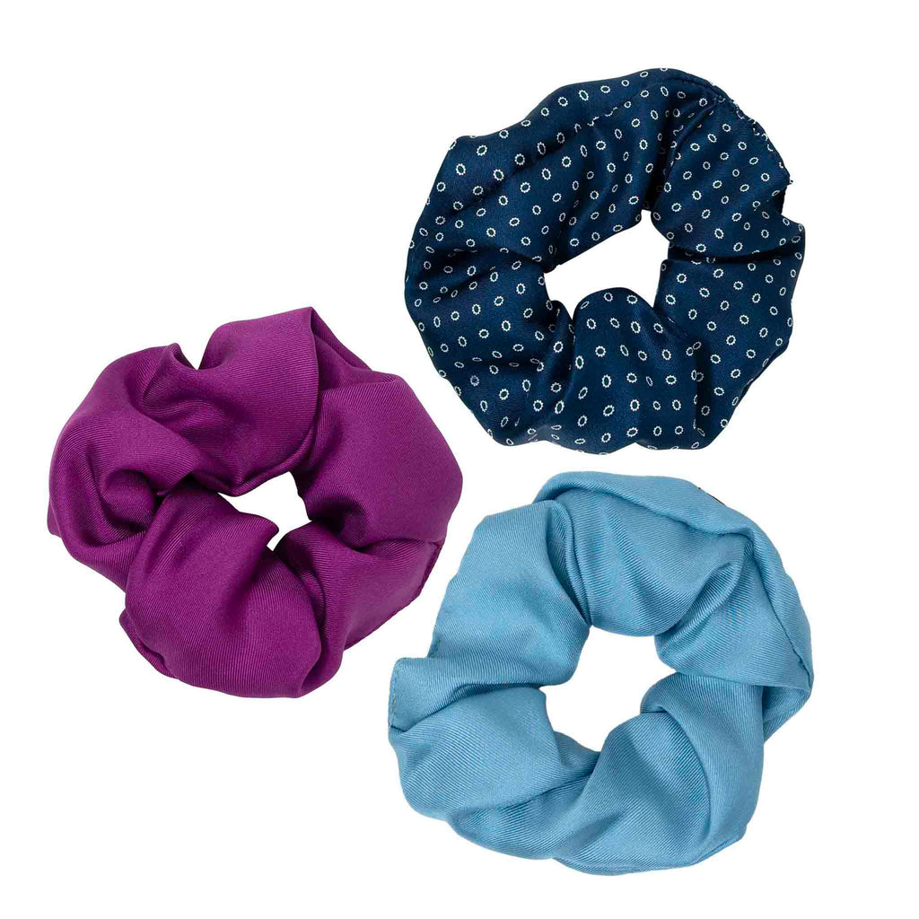 Purple & Blue Silk Scrunchie Trio Serà Fine Silk