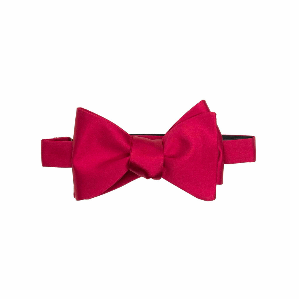 Red Self-Tie Silk Satin Bow Tie Serà Fine Silk