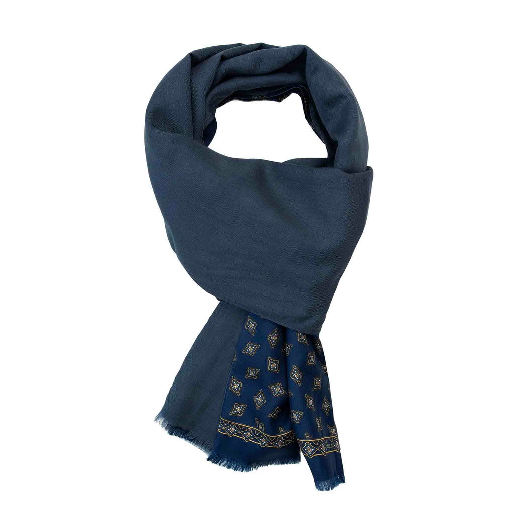 Blue and Teal Diamonds Cashmere Scarf Serà Fine Silk