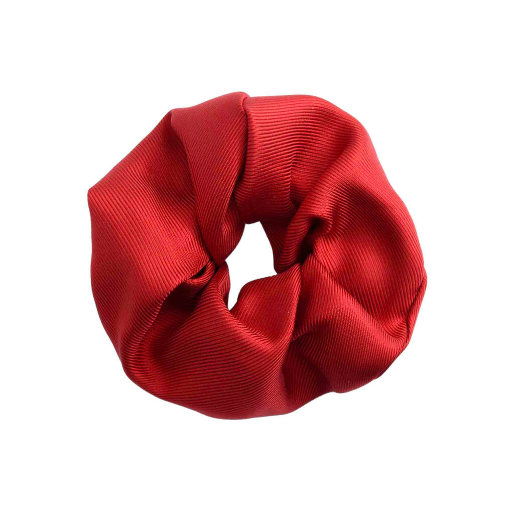 Red Grosgrain Silk Scrunchie Serà Fine Silk