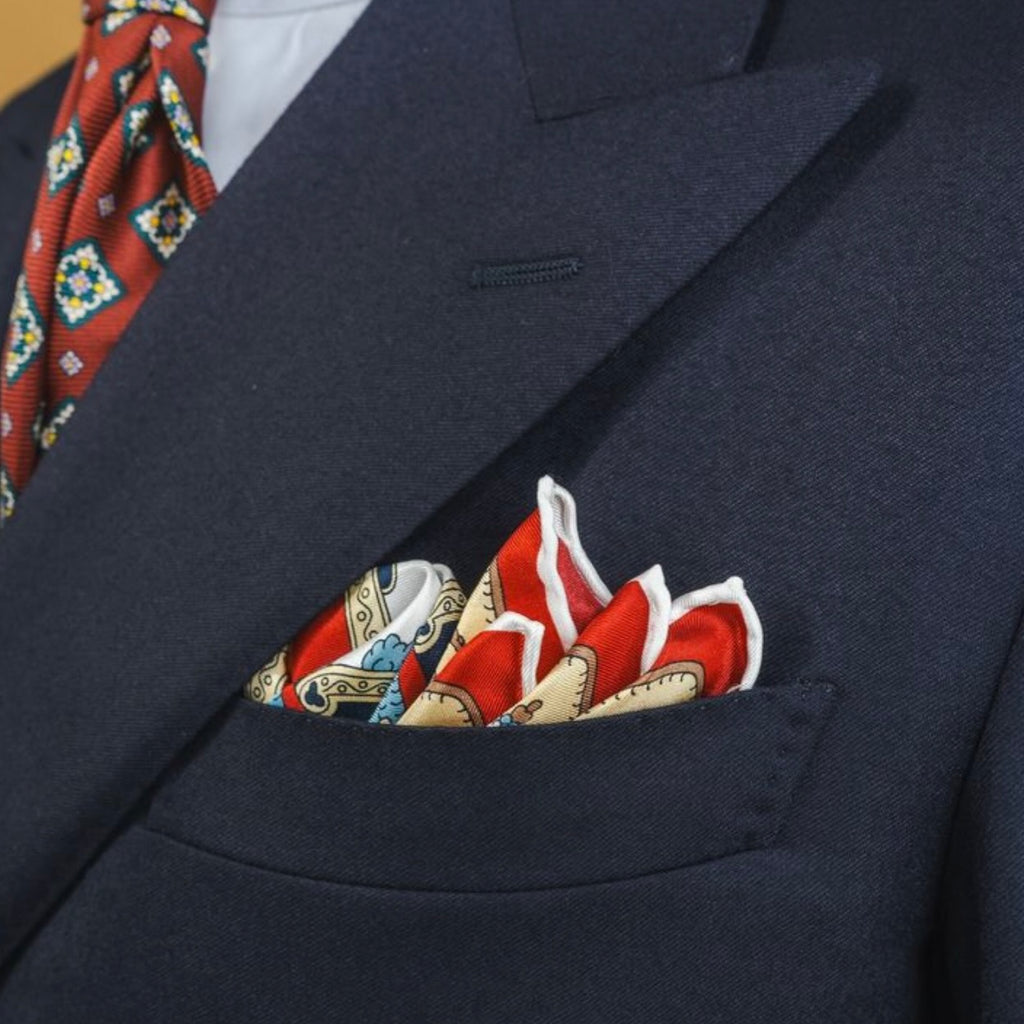 Gooseberry Etna Pocket Square Serà Fine Silk