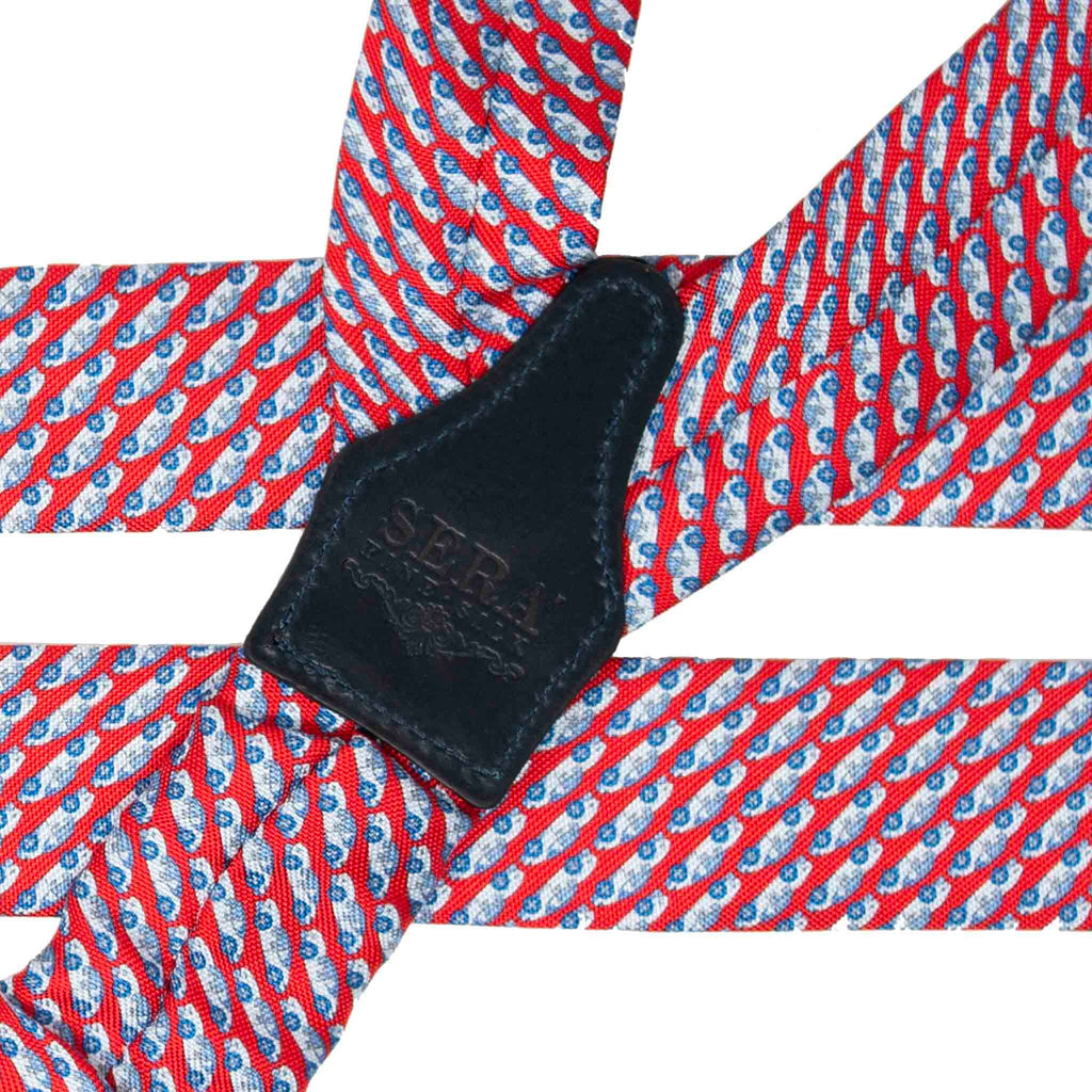 Red Cars Pattern Silk Suspenders Serà Fine Silk