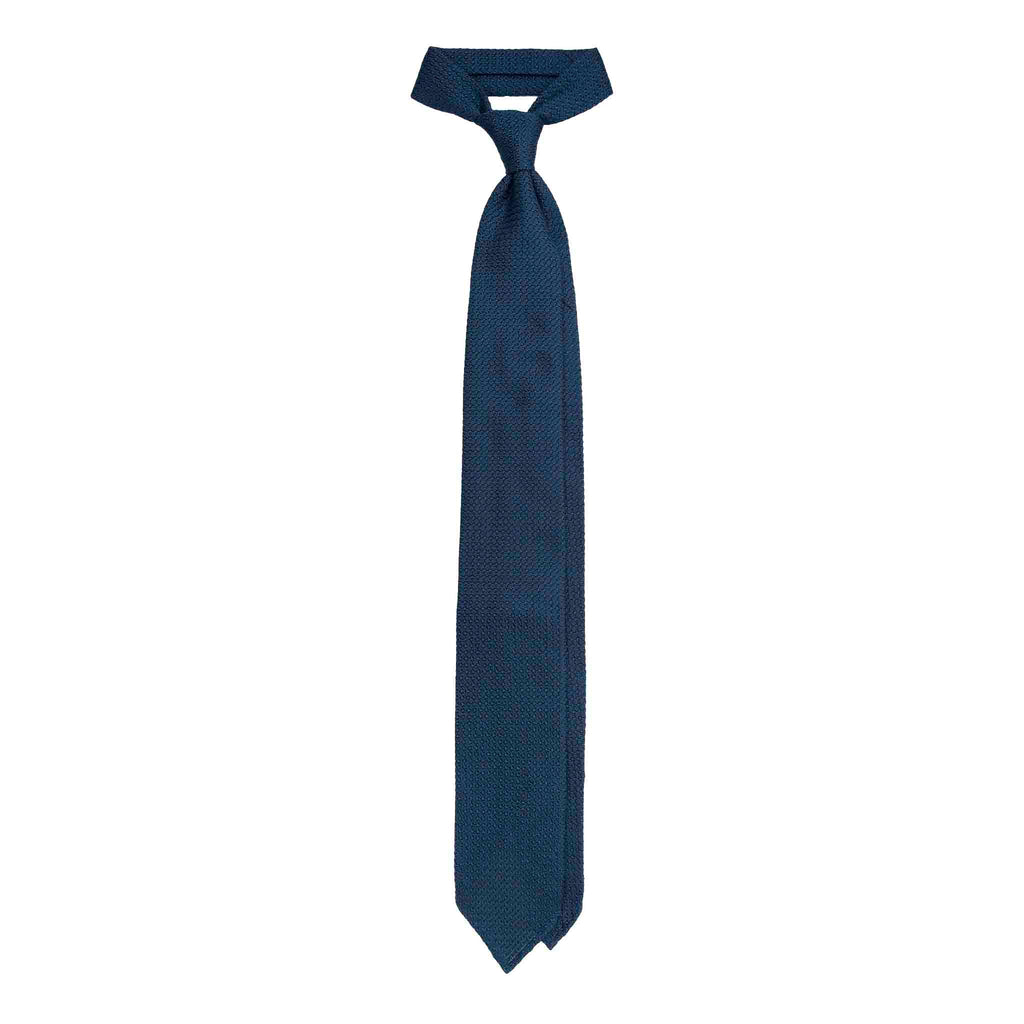 navy blue garza grossa grenadine silk tie sera fine silk