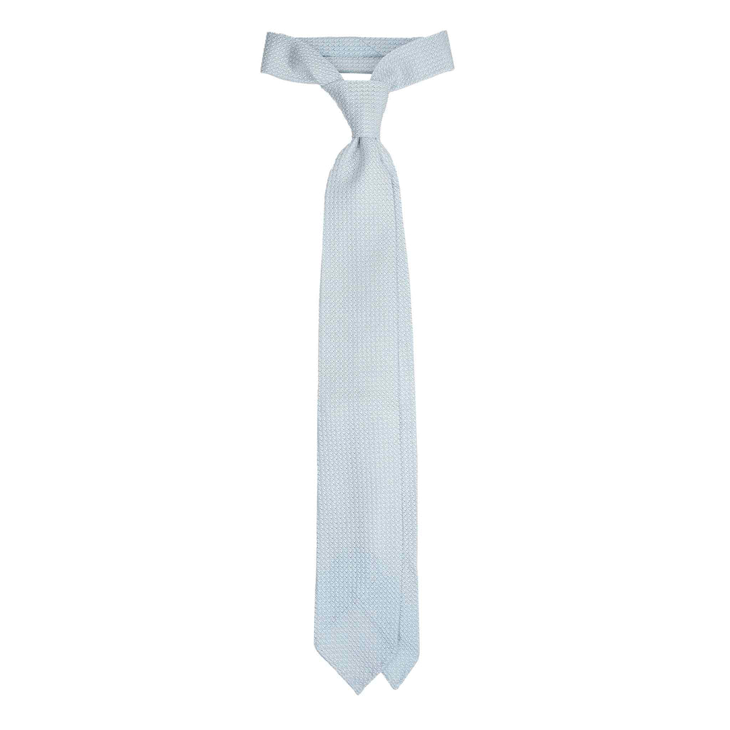 Powder Blue Garza Grossa Grenadine Silk Tie Serà Fine Silk