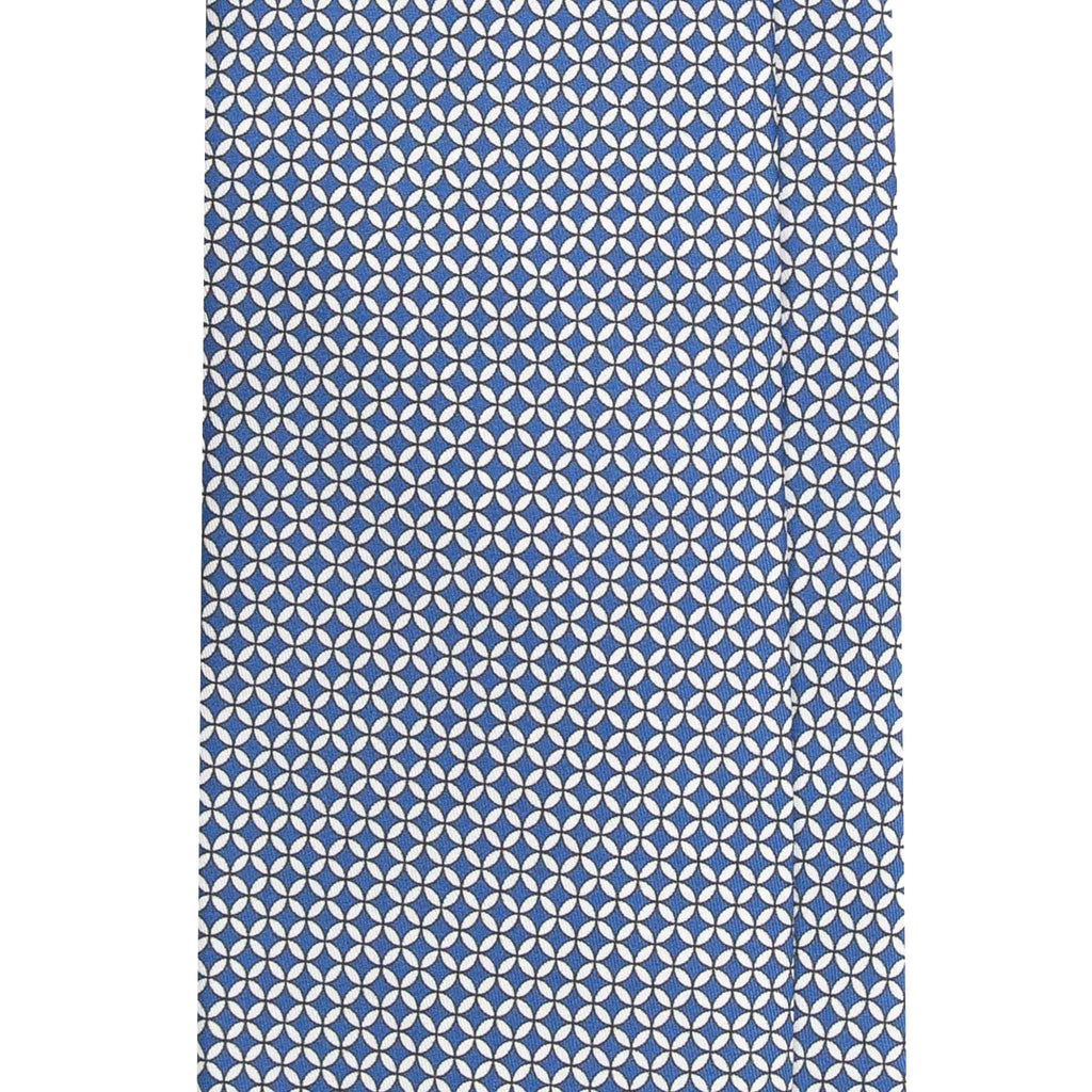 Blue Silk Tie with White Small Squares Serà Fine Silk