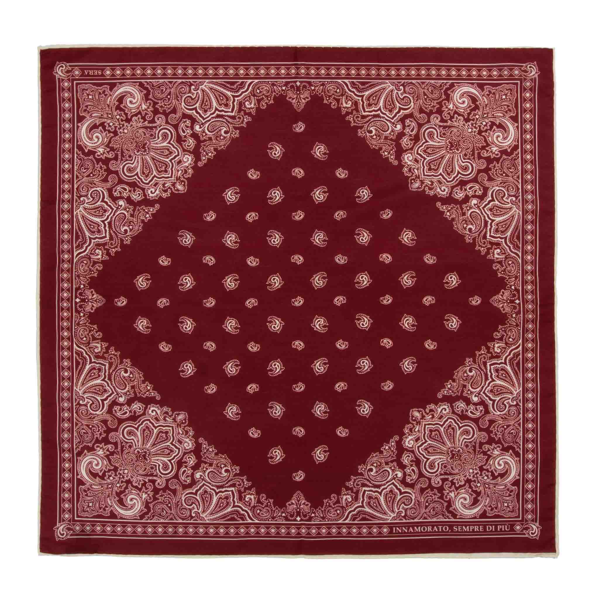 Serà Fine Silk Innamorato - Red Cotton & Silk Bandana