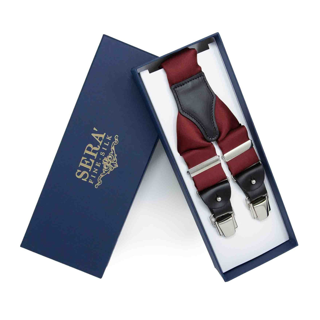 Premium Silk Suspenders - Black Satin Charmeuse (Long)