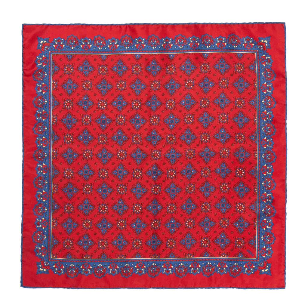 Red Silk Pocket Square Cherry Amarone Serà Fine Silk