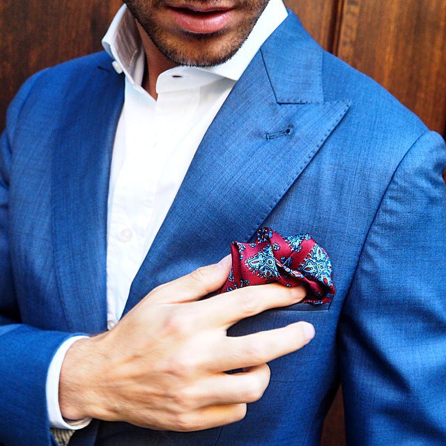 Red Silk Pocket Square Licorice Amarone Serà Fine Silk