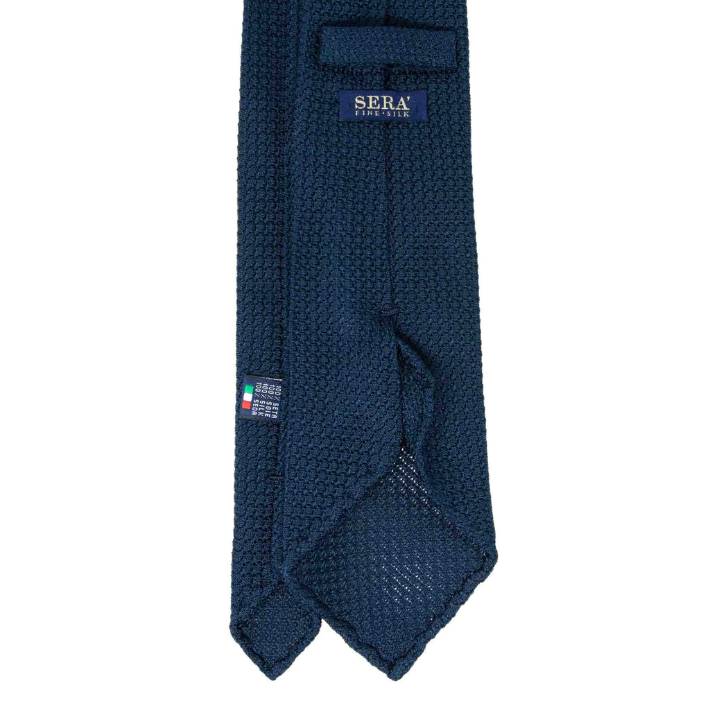 navy blue garza grossa grenadine silk tie sera fine silk