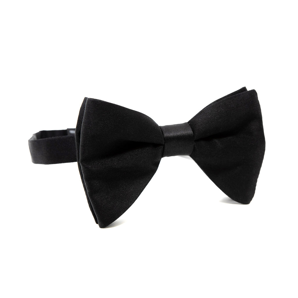 Black Pre-Tied Silk Butterfly Bow Tie - sera fine silk